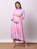 Solid Color Maternity Midi Dress – Soft, Stretchy & Nursing Friendly