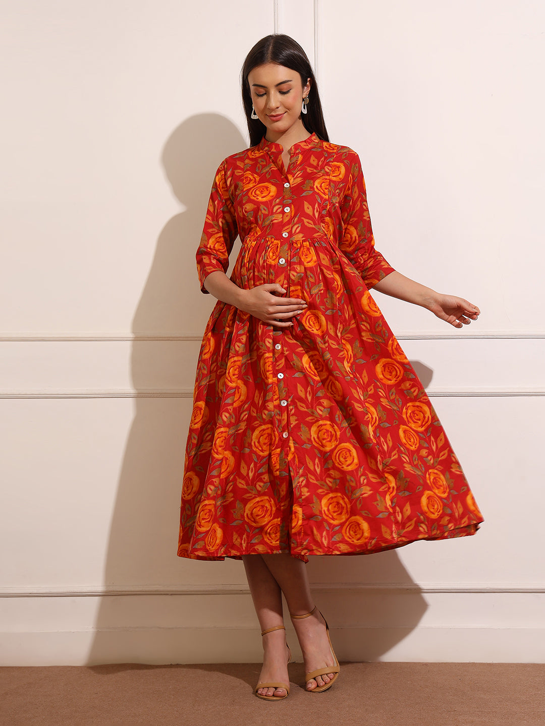 Women's Floral Maxi Maternity Wear Dresses