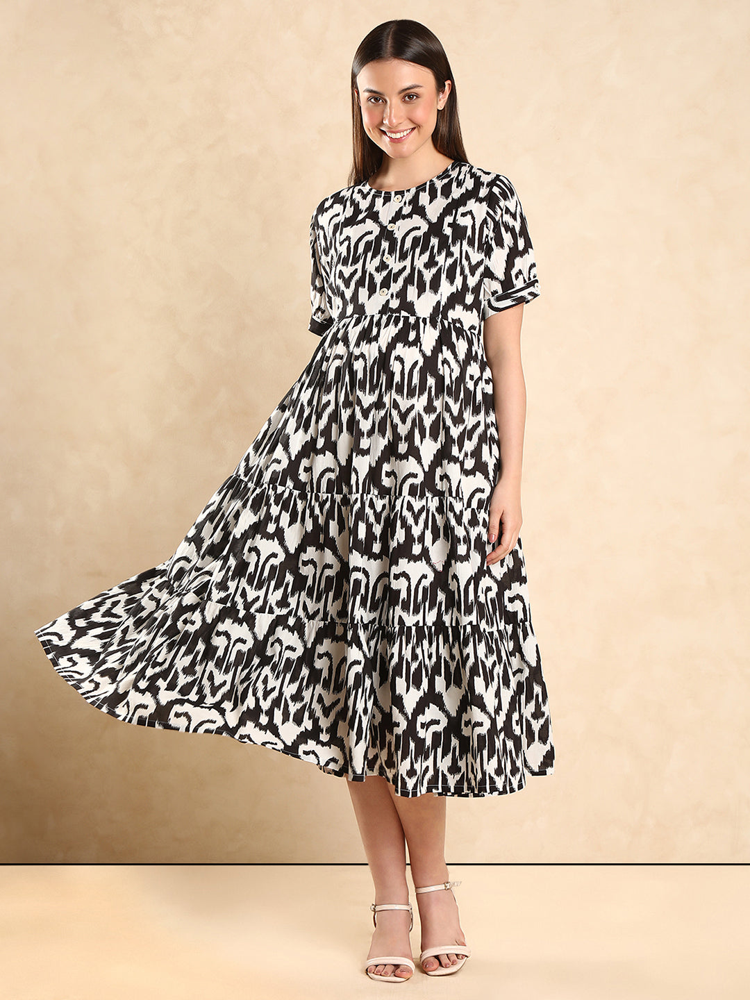 Everyday Wear Maternity Dress Print Maternity Fit & Flare Maxi Dress