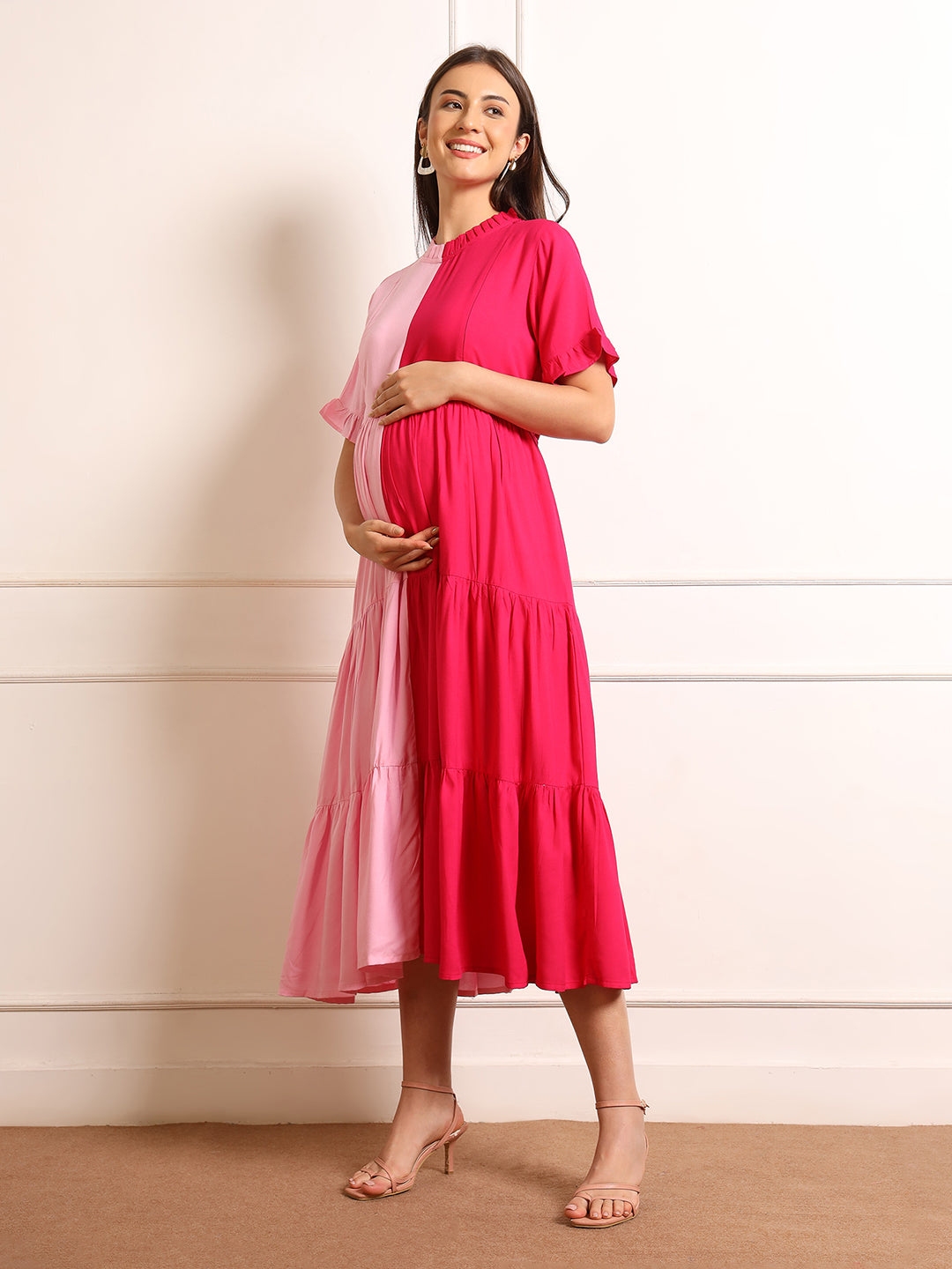 Stylish Pregnancy Dress with Side Zips – Wear During & After Pregnancy