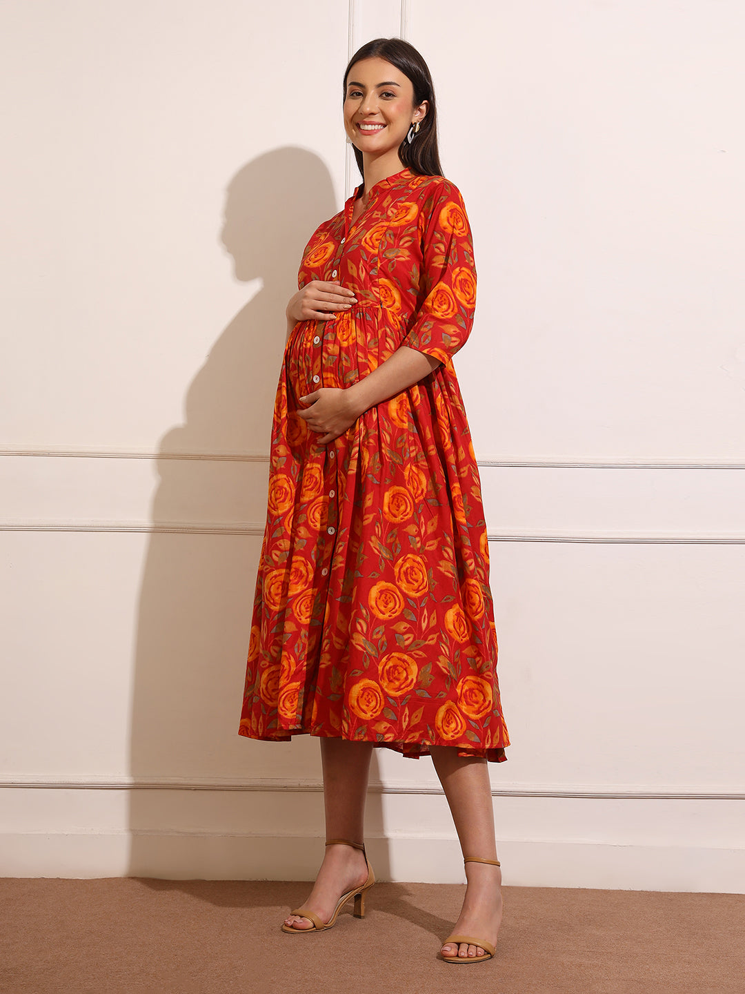 Women's Floral Maxi Maternity Wear Dresses