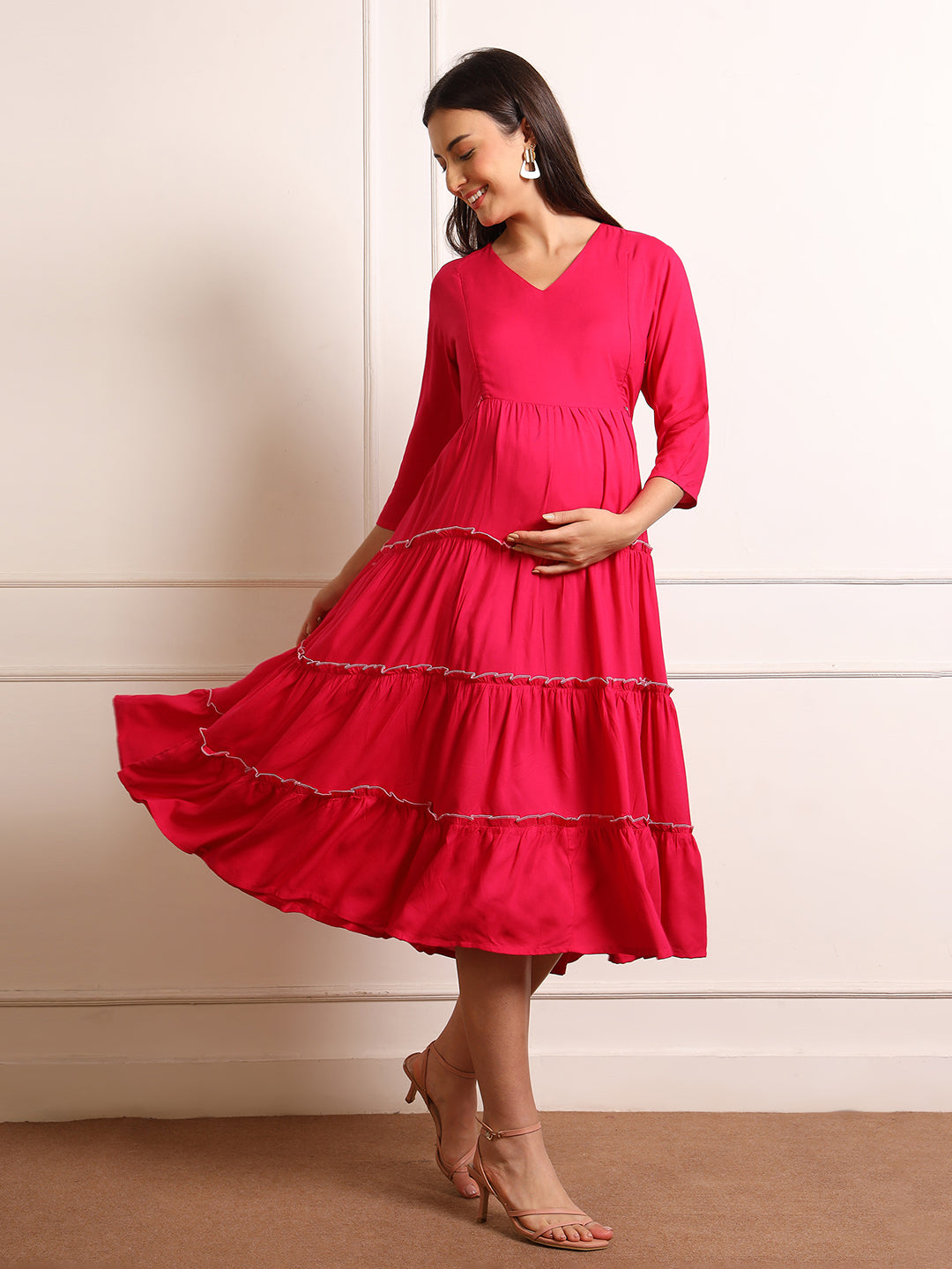 Full-Length Maternity Maxi – Feeding Friendly & Made for Growing Bumps