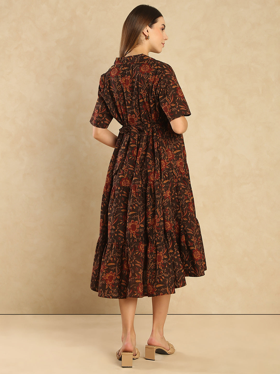 Maternity Floral Printed Fit & Flare Midi Dress