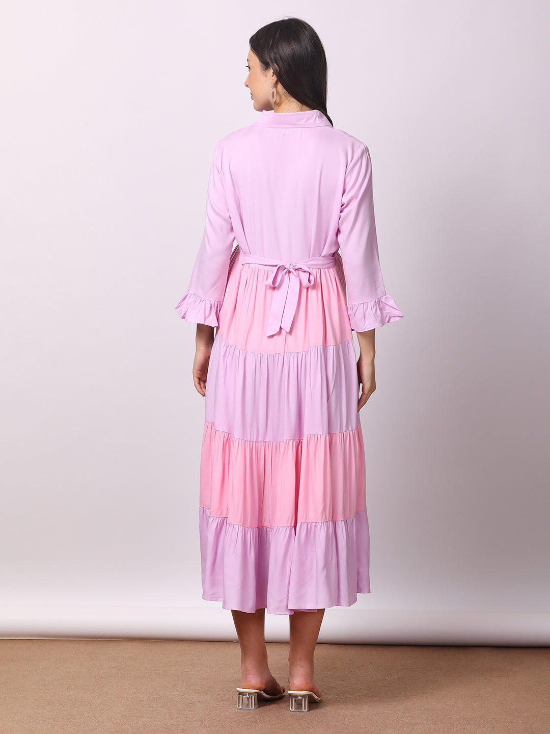 Solid Color Maternity Midi Dress – Soft, Stretchy & Nursing Friendly