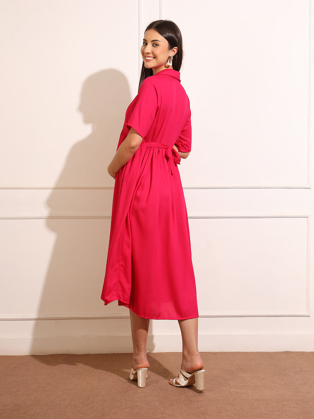 Women's Solid Maternity Dress With High Comfort