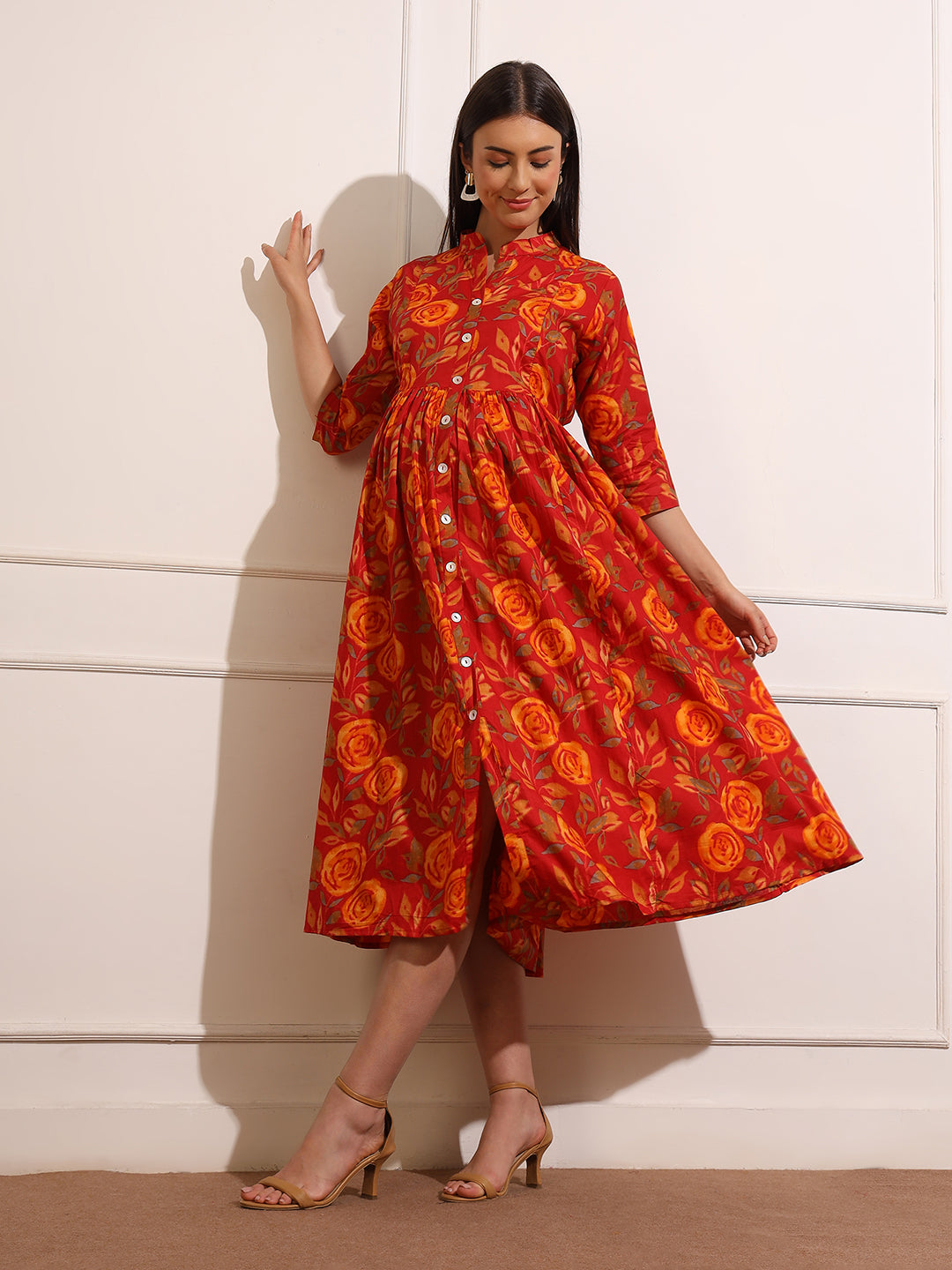 Women's Floral Maxi Maternity Wear Dresses