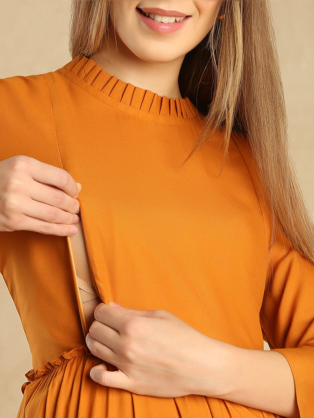 Aanyor Maternity Dress with 2 Feeding Zips – Perfect for Pregnancy & Beyond