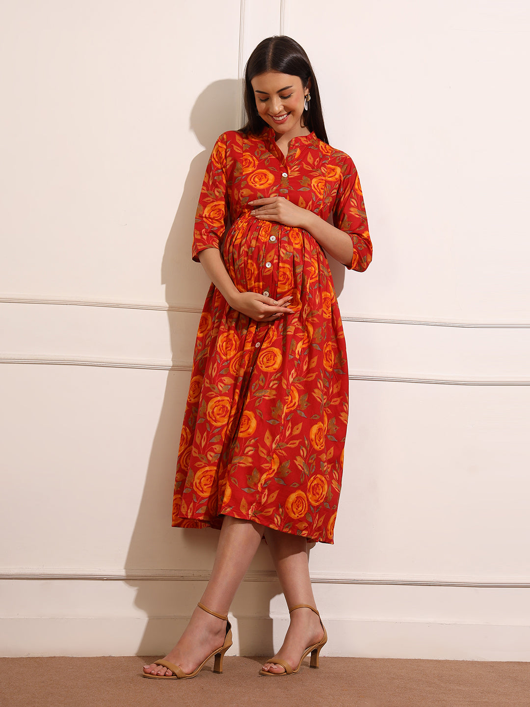 Women's Floral Maxi Maternity Wear Dresses