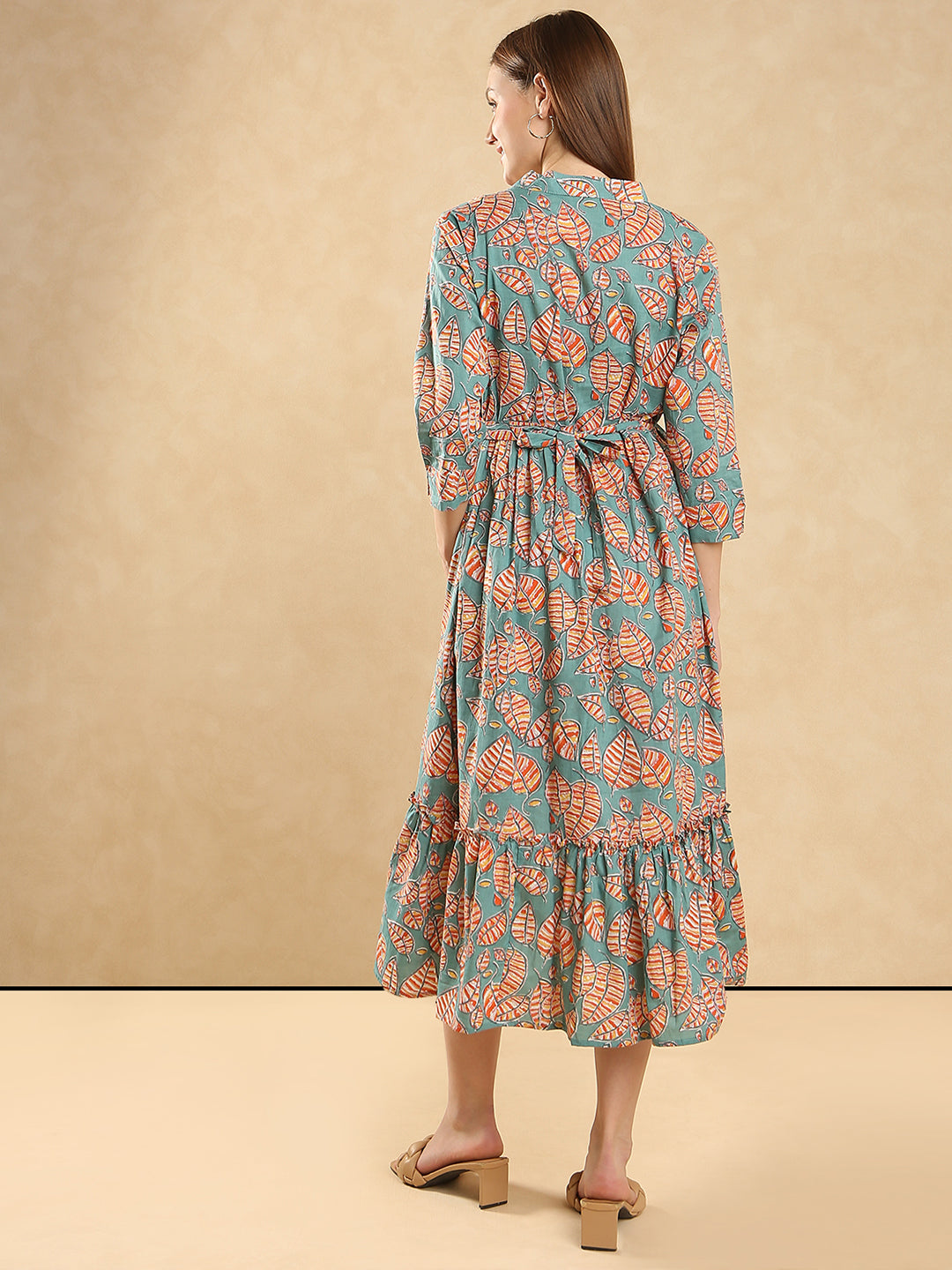 Tropical Print Maternity Cotton A-Line Dress Maternity Dress