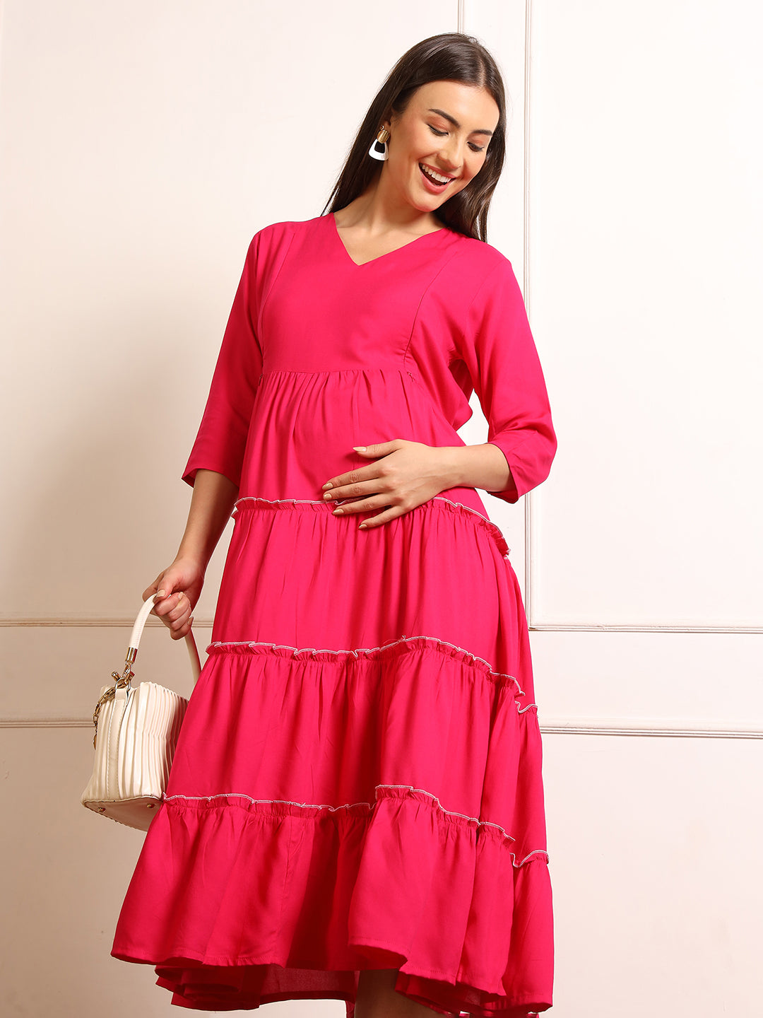 Full-Length Maternity Maxi – Feeding Friendly & Made for Growing Bumps
