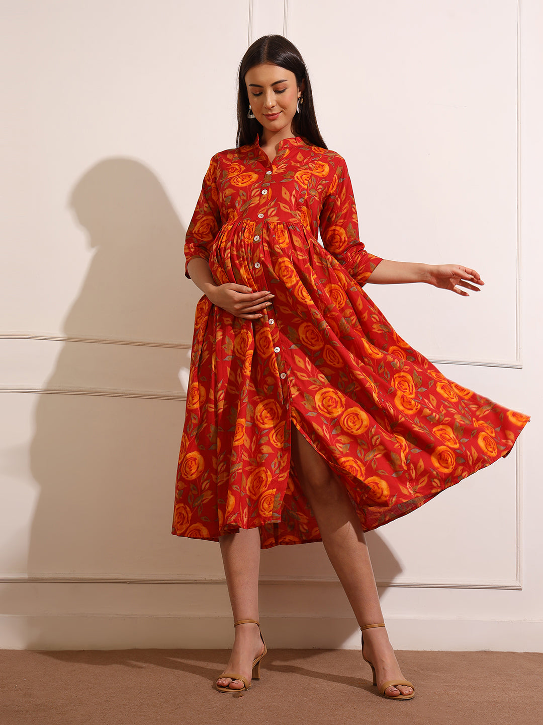 Women's Floral Maxi Maternity Wear Dresses