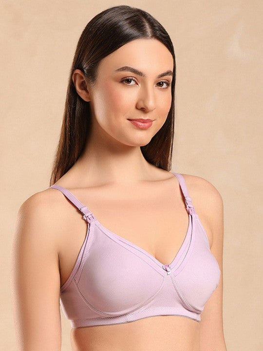 Aanyor Seamless Maternity Bra | Soft Cotton | Removable Pads | Easy Feeding Access | Full Coverage Pack Of 3